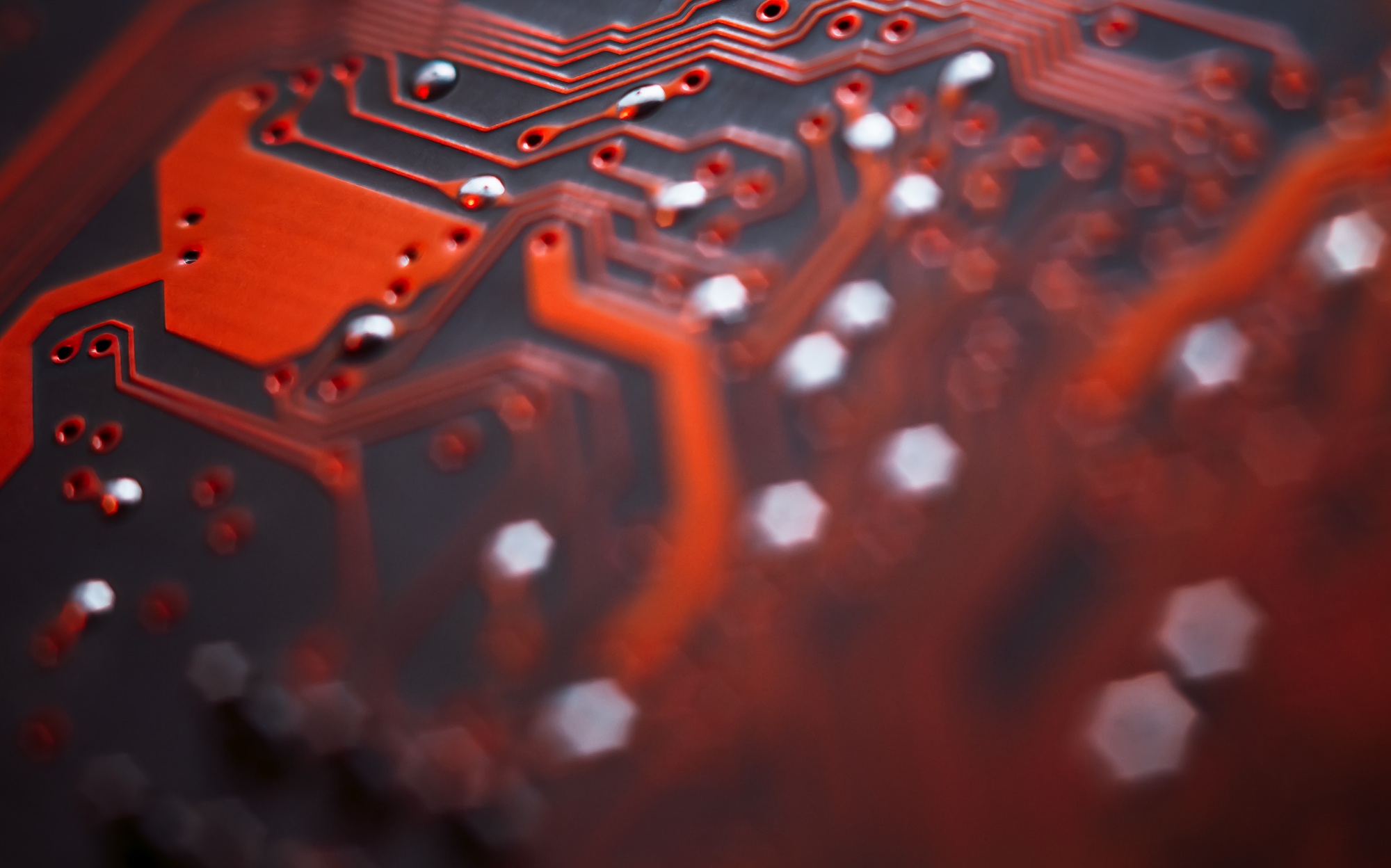 Bokeh electronic circuit close up computer