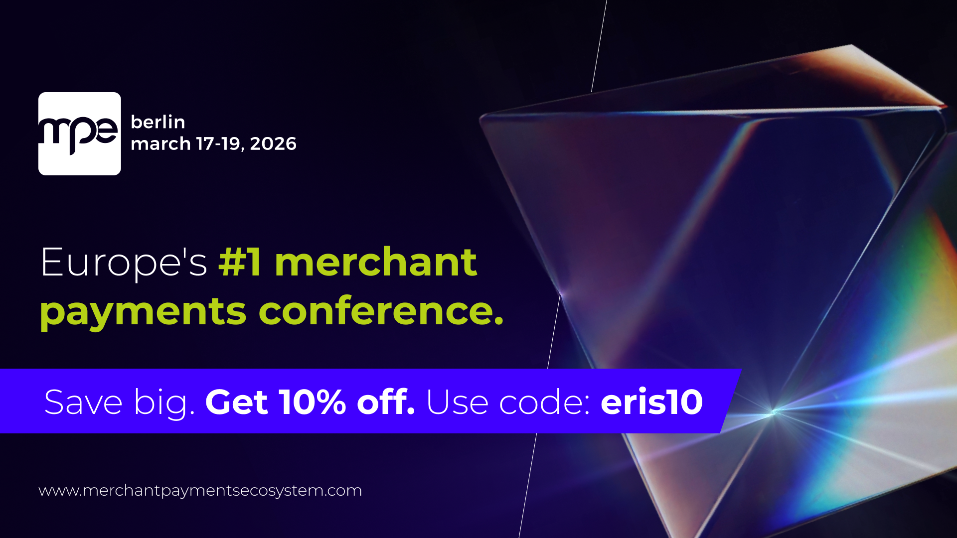 Merchant payment ecosystem discount banner